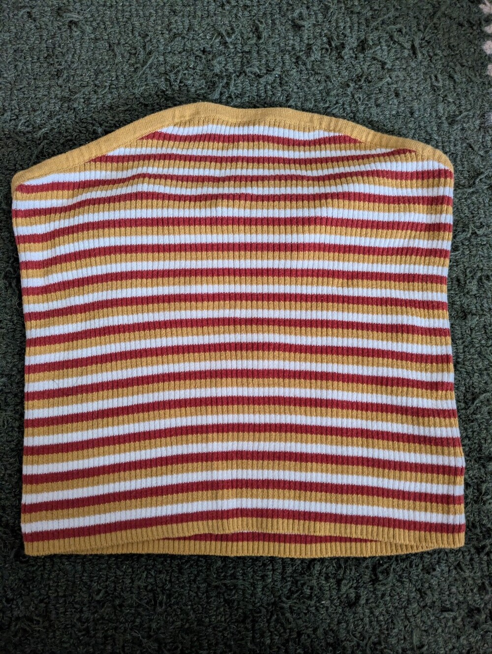 American Eagle 100 Cotton Striped Ribbed Knit Sweater Tube Top Lg